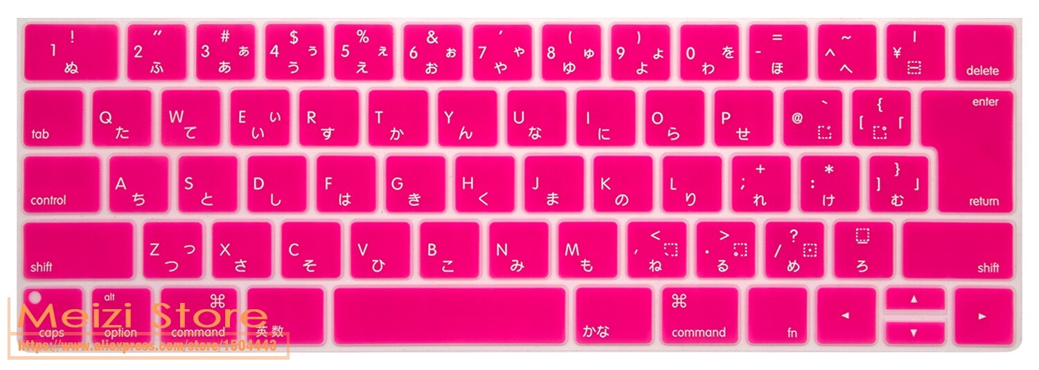 Japanese Japan keyboard cover skin protector For Apple Macbook Pro 13 15 Model A1706 A1707 With Touch Bar: rose