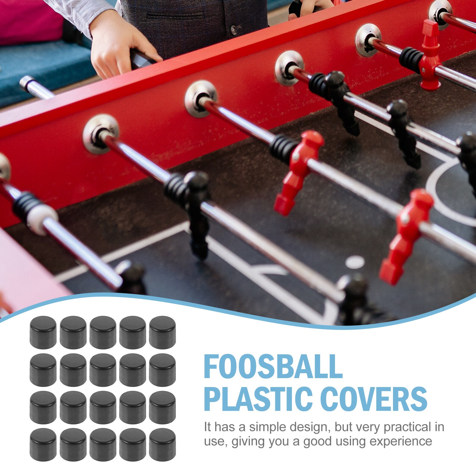 20pcs Foosball End Caps Universal Safety End Caps for Standard Foosball Tables