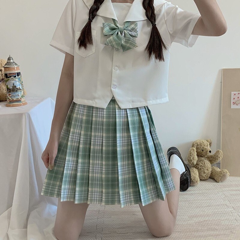 Japan KANTO KANSAI Neck Short Sleeve White Blouse Shirt For Girls Middle High School Uniforms School Dress Jk Uniform Top Summer