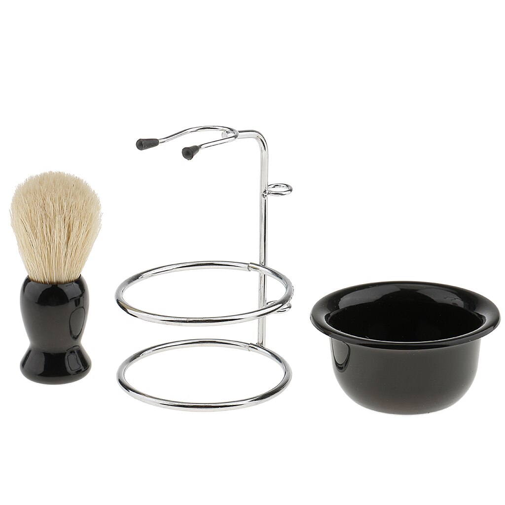 Mens Beard Shaving Kit Shave Badger Brush+ Stand +Soap Bowl Mug +Razor Set