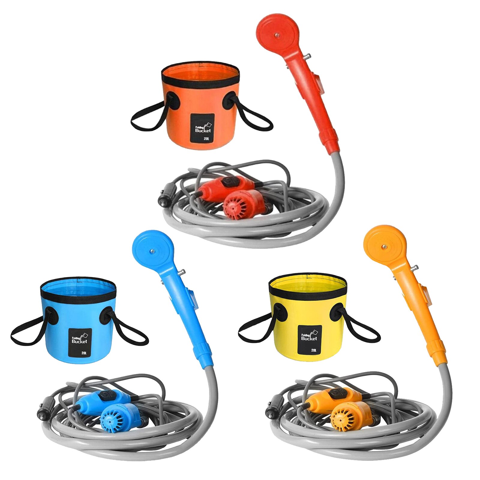 Portable Car Shower Kit Camping Bathroom Shower Car Washer And Bag