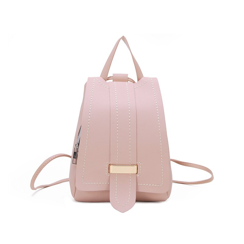 Vrouwen Mode Rugzak Retro Minipu Lederen Rugzak Met Draagbare Reizen Kleine Rugzak: Roze