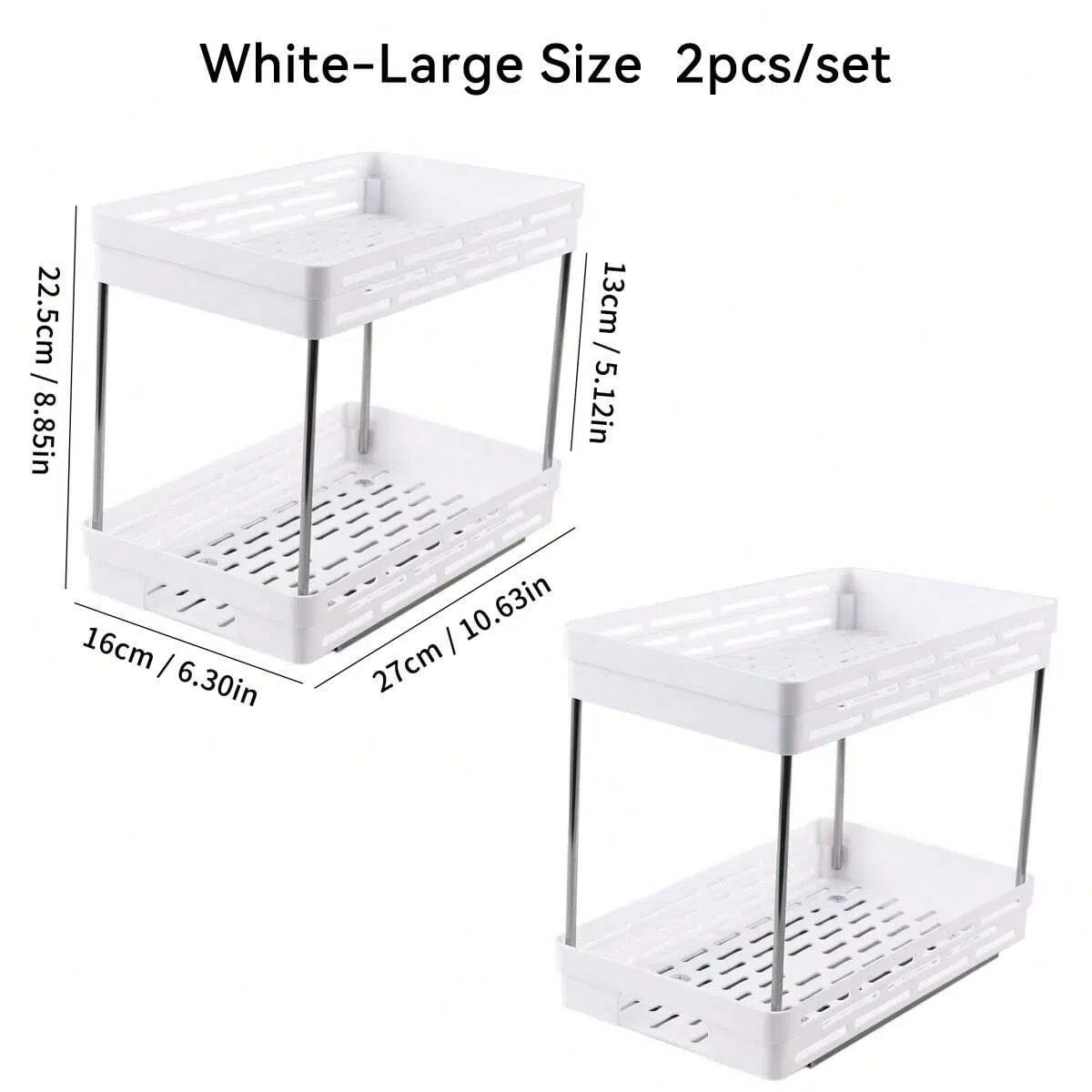 WORTHBUY Keukenkast Opslag Organizer Pull-out Kruiden Fles Opbergrek Glijdende 2 Tier Plastic Organizer Plank: Roze