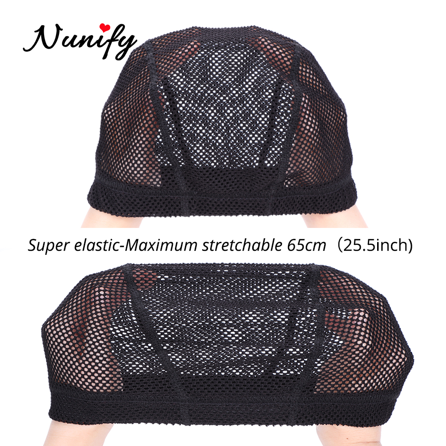 Nunify – bonnet de perruque tressé au Crochet à grand trou, pour la fabrication de perruques, filet de cheveux respirant, bonnet en maille, bonnets dôme en Spandex, taille libre, extensible