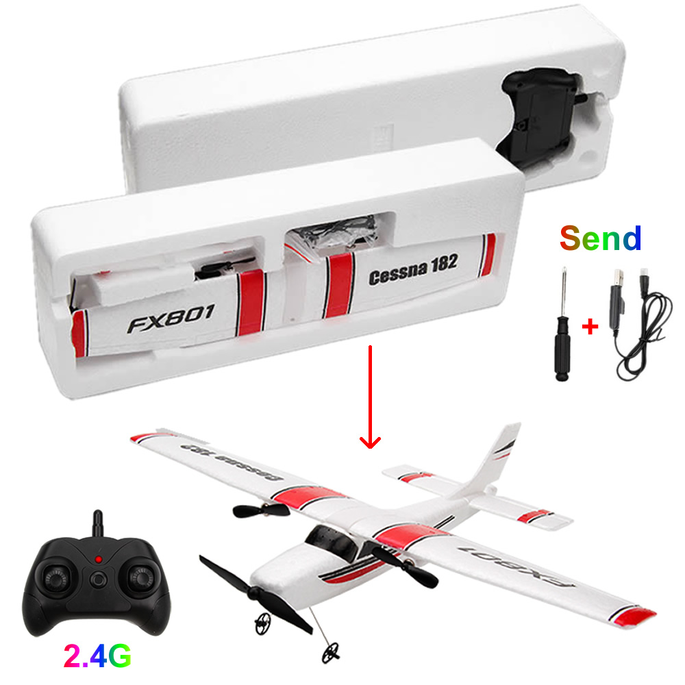 FX801 Rc Vliegtuig Afstandsbediening Duurzaam Epp Schuim Vliegtuig Speelgoed Diy Vaste Vleugel Vliegtuigen Outdoor Beginner Elektrische Vliegtuig Speelgoed Jongen