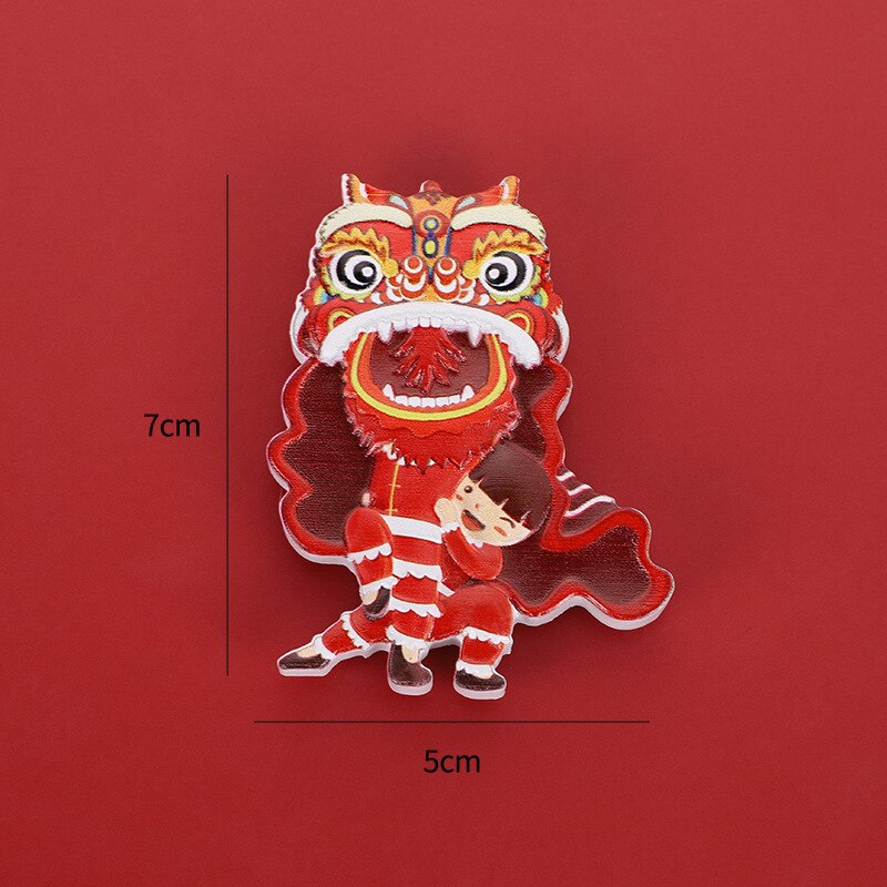 Chinese Style Cute Fridge Magnet Decor The Bride and Groom Magnet Wedding Decoration Chinese Dragon Dances Lion Year: 2