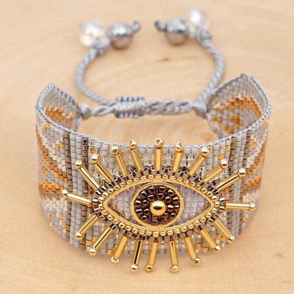 ZHONGVI Evil Eye Bracelet For Women Trendy Jewelry MIYUKI Lucky Pulseras Mujer Moda Unique Bracelets Handmade Loom Woven: 2