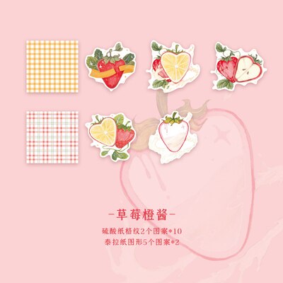 30 Sheets/pack Fruit Litmus Paper Memo Pads Loose Leaf Terra Paper Grid Pattern Writable Notepads Student School Stationery: 2