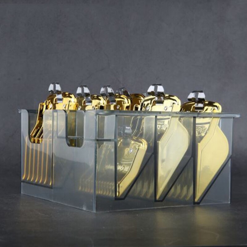 8 Sizes Hair Clipper Limit Guide Comb Metal Hair Clipper for WAHL Comb Universal Hair Clipper Comb in Gold with Box