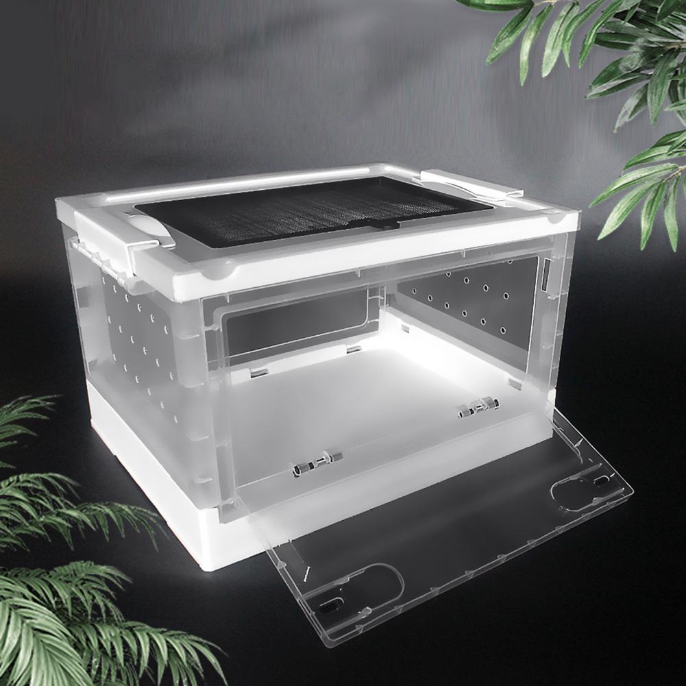 Tanque de cría de mascotas, Terrario de plástico Universal de fácil limpieza, terrario plegable moderno para reptiles, erizo, caja de alimentación