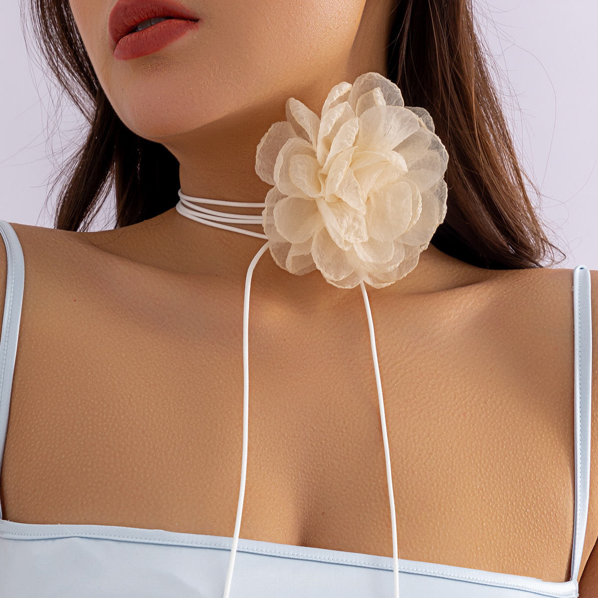 Blondehalskæde choker til kvinder blonde halsbånd krave blomst rose sommer vinter choker klub fest sexet smykker