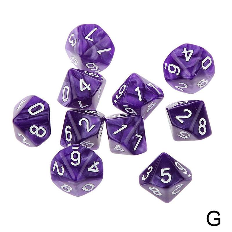 Dados de 12 caras D12, dados poliédricos para familiar, juego de rol, Club D & D, accesorios de acrílico, juego de Pub, E3A0, 10 Uds.: purple
