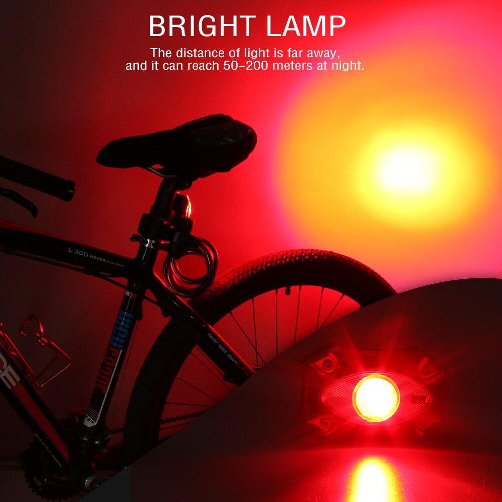 Raypal-luz trasera recargable para bicicleta de montaña, 3W, USB, resistente al agua, luz de advertencia de seguridad para ciclismo de montaña