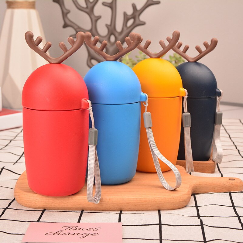 Kerst Elanden Vormige Glazen Cup Leuke Kerst Sikaherten Cup Draagbare Student Cup Outdoor Bike Flessen Nordic