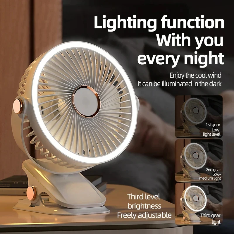 Xiaomi 8000Mah Clip-On Ventilator 3 Speed Stille Oplaadbare Desktop Draagbare Luchtcirculatieventilator Draadloze Ventilator Met Led-Licht Kamperen Thuis