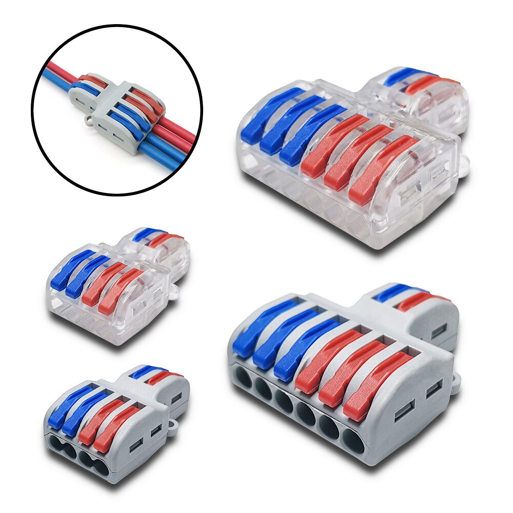 Mini Fast Wire Cable Connectors Universal Compact Conductor Spring Splicing Wiring Connector Push-in Terminal Block SPL-42/62