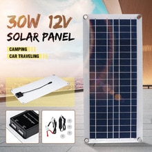 30W Zonnepaneel 12V Polykristallijne Dubbele Usb Power Portable Solar Mobiele Auto Camping Telefoon Oplader W/solar Charger