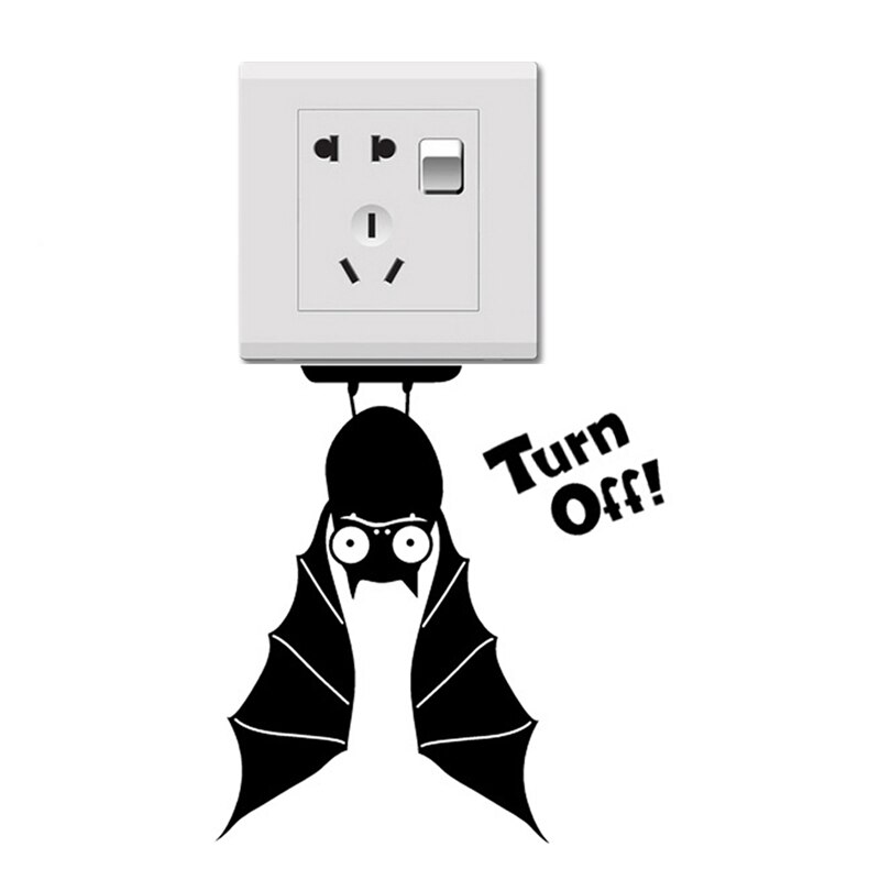 Bat Switch Sticker Cartoon Animals Halloween Decoration Vinyl Wall Stickers