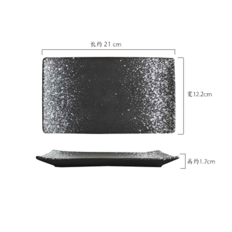 large rectangular plate Japanese ceramic plate sushi plate large size flat plate nice tableware: B