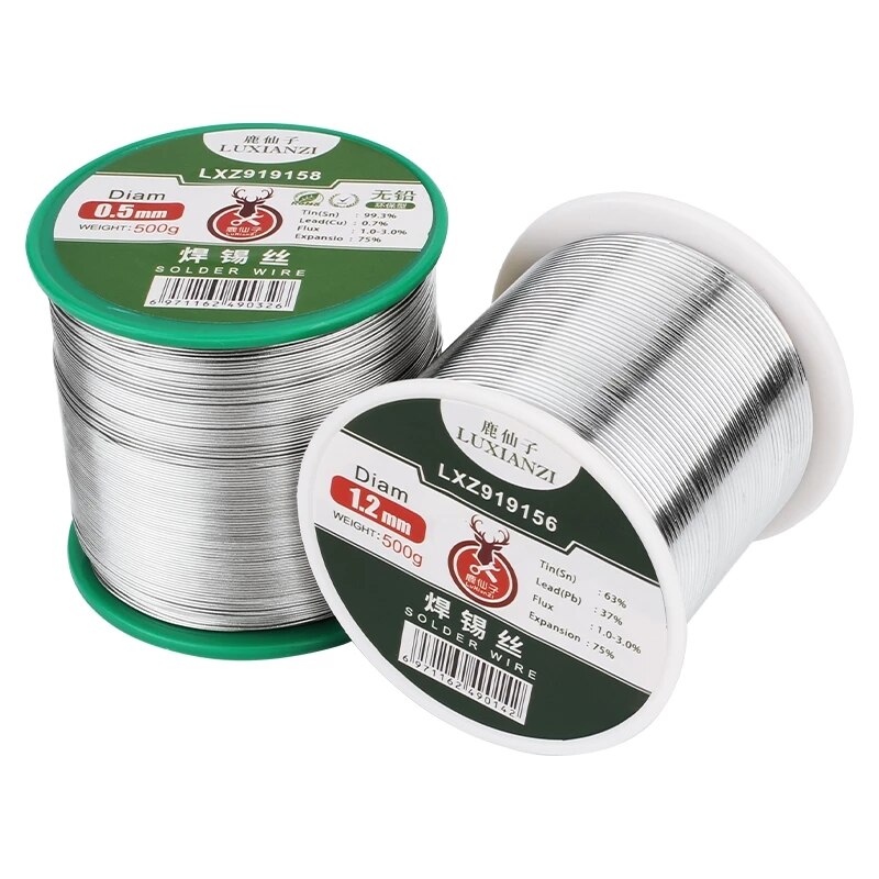 LUXIANZI Soldering Tin Wire Lead Free/Lead Solder Wire 63/37 99.3/0.7 High Purity Tin for Soldering Rosin Core 50/100g No-Clean
