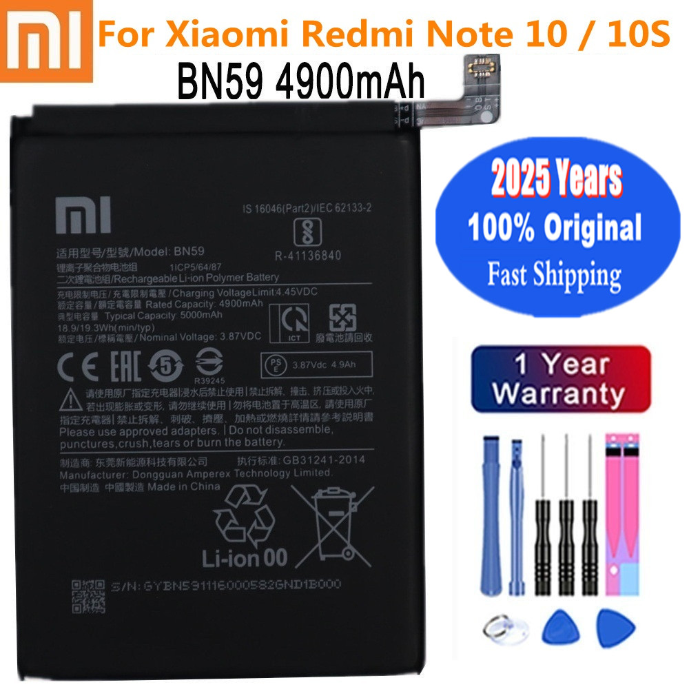 Batería Original BN59 de 2025 años, 5000mAh, para Xiaomi Redmi Note 10 10S, baterías de teléfono, + número de seguimiento: Rose Gold
