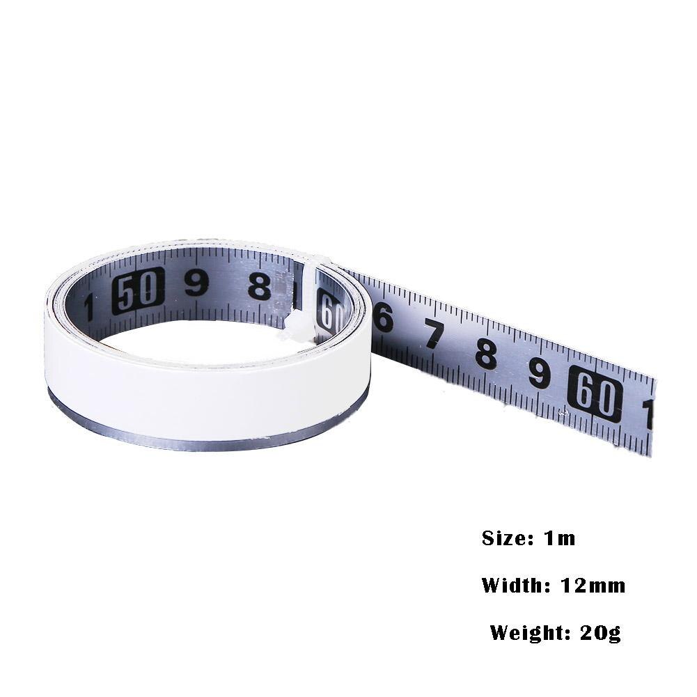 1m Stainless Steel Self Adhesive Scale Measure Ruler Metric Miter Track Tape Minimum Scale Mm Straight And Directly Bondable: 	M Silver
