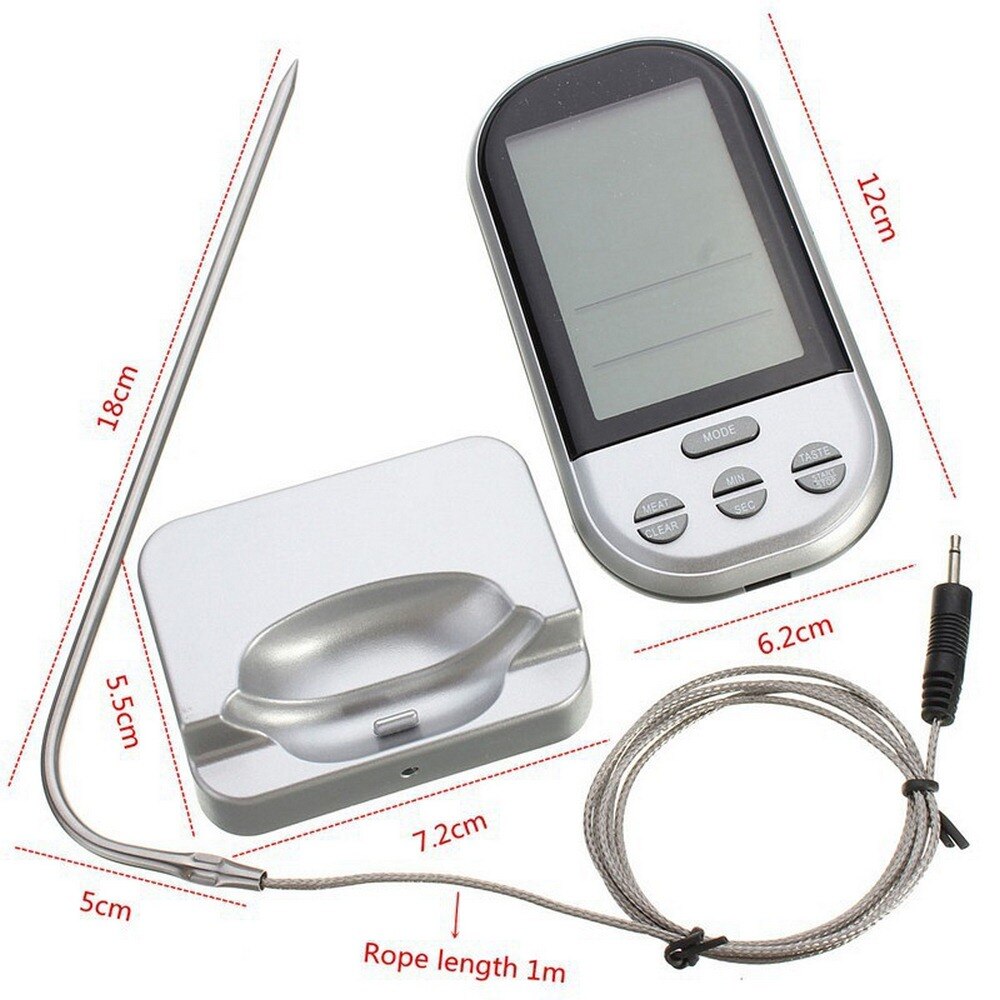 Trådlös termometer digital kökstermometer kött vatten mjölk matlagning matsond bbq elektronisk ugn termometer köksredskap