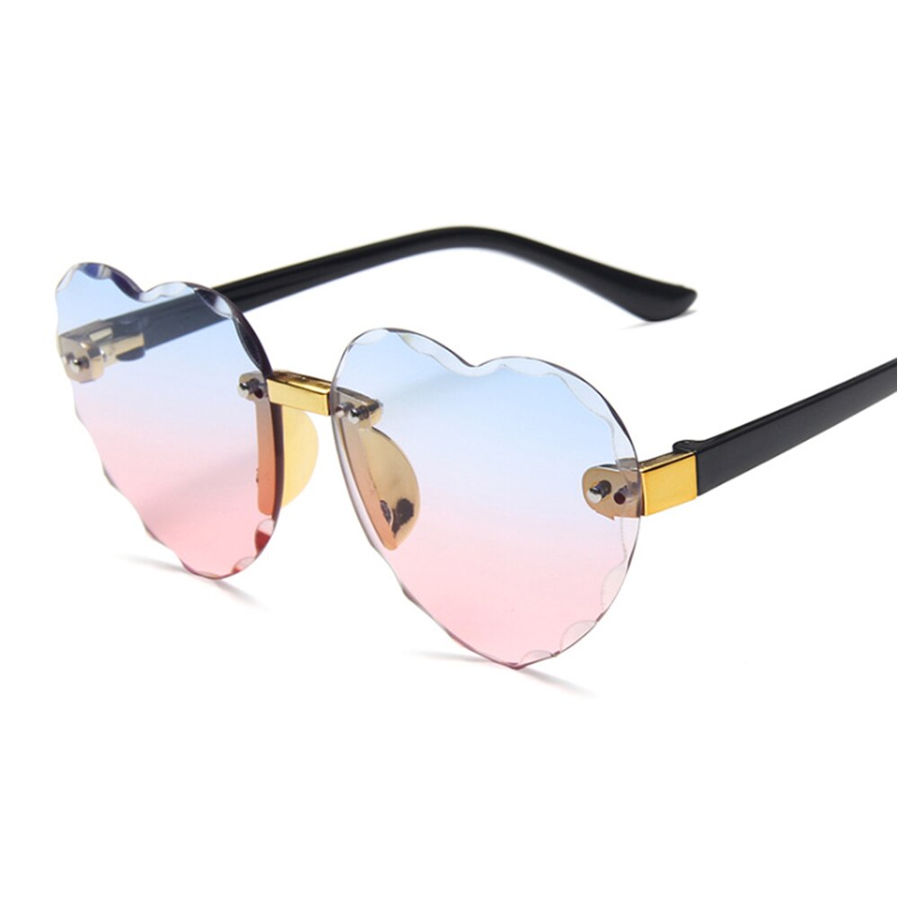 Child Cute Heart Rimless Frame Sunglasses Children Kids Gray Pink Red Lens Boys Girls UV400 Protection Eyewear: 2