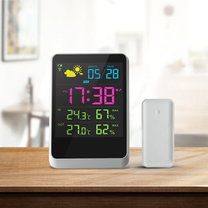 Wireless Color Weather Clock Weather Clock Perpetual Calendar Wall Clock Weather Detector