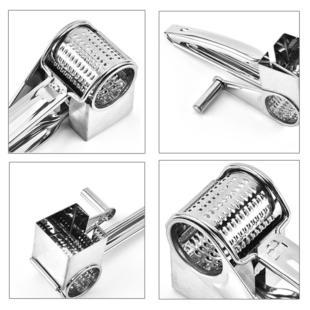 Rotary Cheese Grater Shredder Butter Cutter Cheese Shredder Slicer Garlic Grinder Kitchen tool Stainless Steel Multi-functional