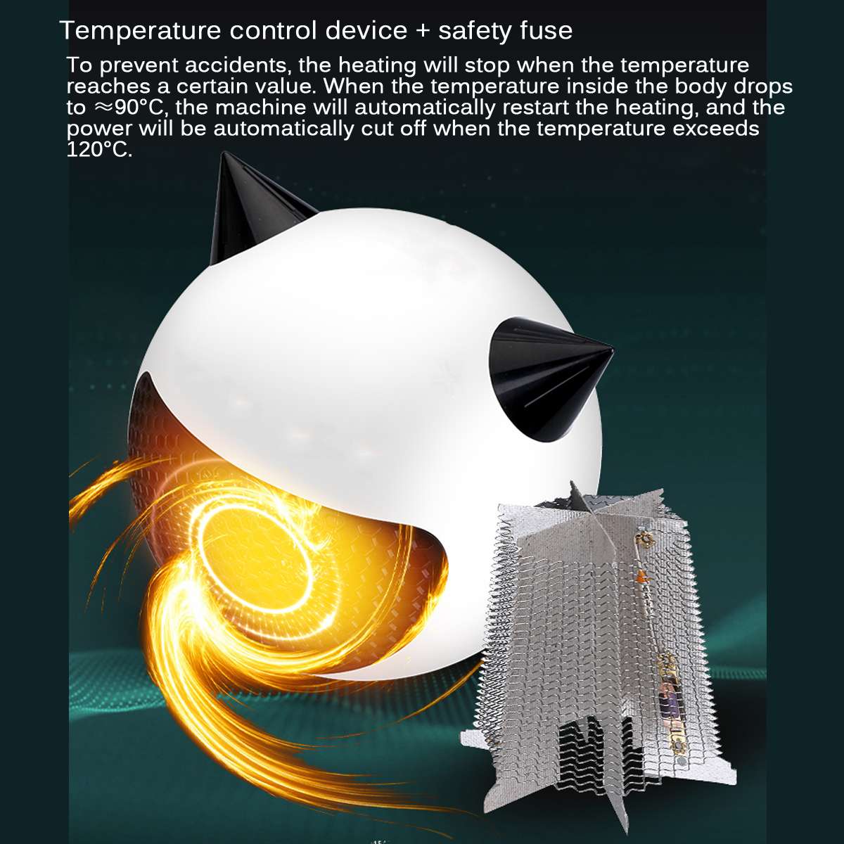 220/110V Fan Heater Mini Heater Rapids heating Cartoon Little Devil-Shaped Desktop Dormitory Radiator Foot Warmer for winter