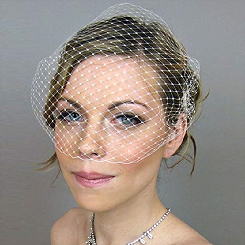Neue Weiß Elfenbein Braut Netz Vogelkäfig Schleier charmant Hochzeit Schleier Hüte Fascinator Gesicht Schleier mit Kamm UK
