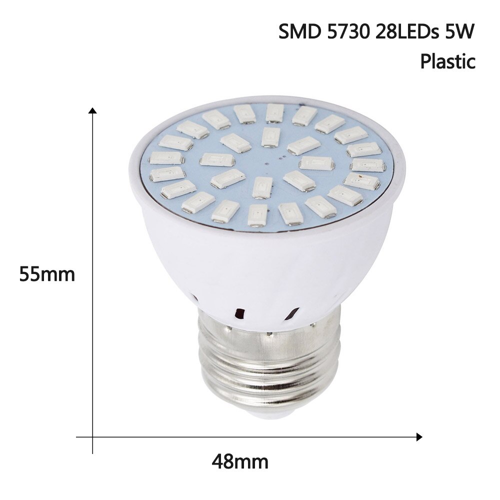 1 Pcs Volledige Spectrum E27 Led Grow Light 5W 6W 12W 15W 18W 25W smd 5730 2835 Led Spot Lamp Voor Greenhouse Bloeiende Planten: 5W 5730SMD