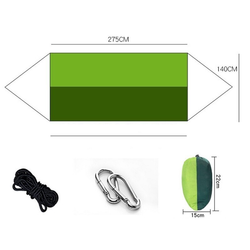 Parachute double hammock hanging bed Nylon durable ultra-light Sleeping Bed Swing Outdoor Camping tent Travel 2 Persons 2.7x1.4m