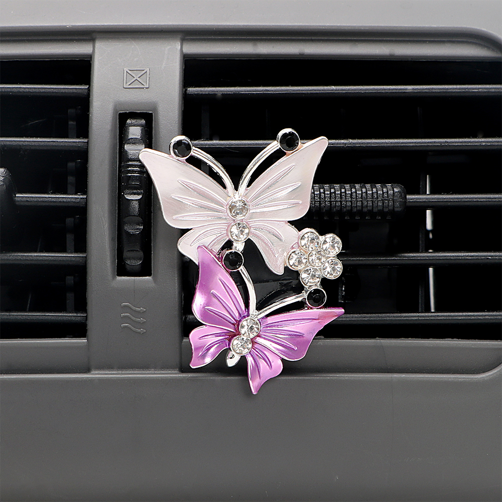 Air Freshener Butterfly Car-styling Car Perfume Natural Smell Air Conditioner Butterfly Diamond Aromatherapy Decoration Clip