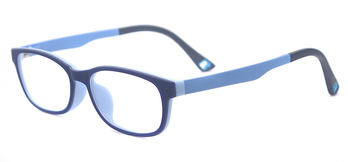 Gafas Ultem ovaladas para niños y niñas, monturas suaves, ligeras y flexibles, graduadas: Azul