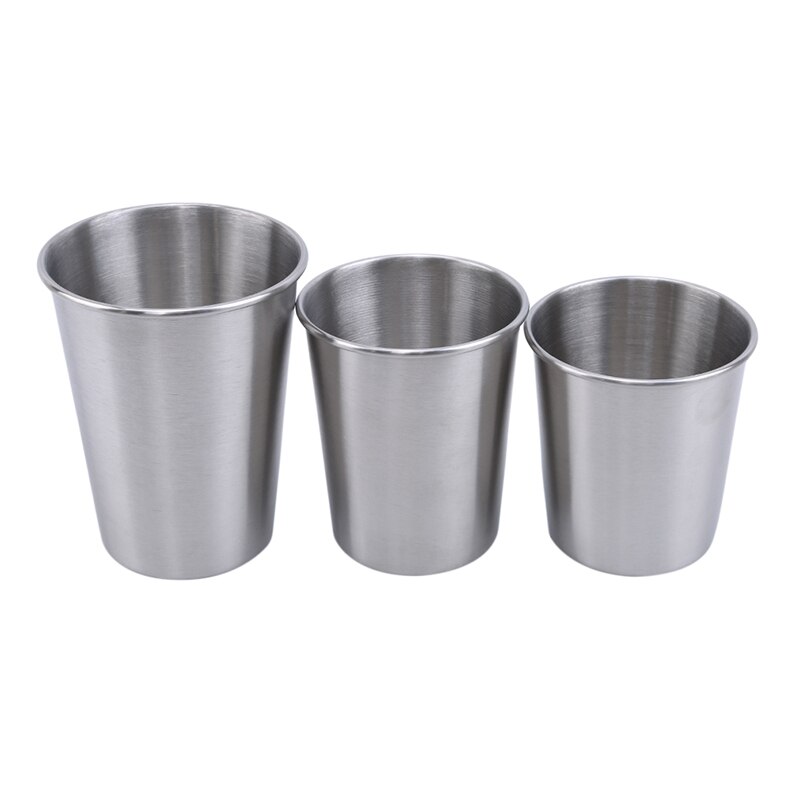 Metallinen kylmä kuppi juomakuppi tainless teräs puristusolut mukit kapasiteetti 230/350 ml kuppi ulkona retkeily vaellus muki: 230ml