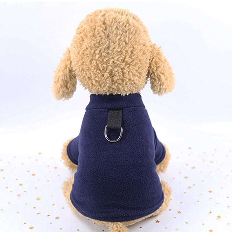 Warme Hund Mantel Vlies Winter Hund Kleidung Französisch Bulldogge Mops Chihuahua Haustier Welpen Kleidung Kleine Hund Jacke Kleidung für Hund mäntel: Marine Blau / XS