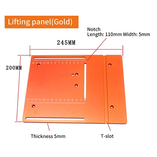 Aluminium Mini Table Saw Panel Clearance Insert Cover Plate Woodworking Benches Miter Gauge Guide Set Workbench DIY Tools: Blue