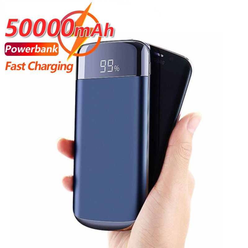 50000Mah Snel Opladen Power Bank Mobiele Telefoon Externe Batterij Oplader Met Led Licht Digitale Display Outdoor Draagbare Oplader
