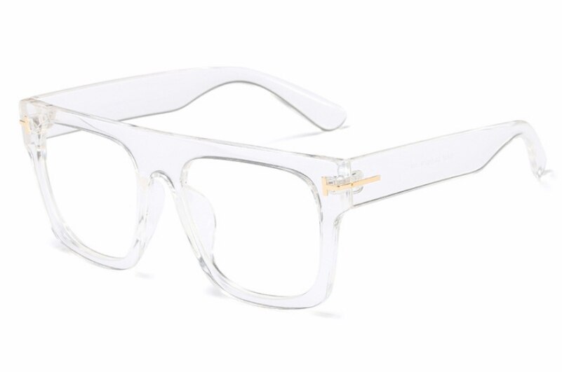 45718 Retro Square Glasses Frames Men Women Trending Styles Optical Computer Glasses: C7 clear