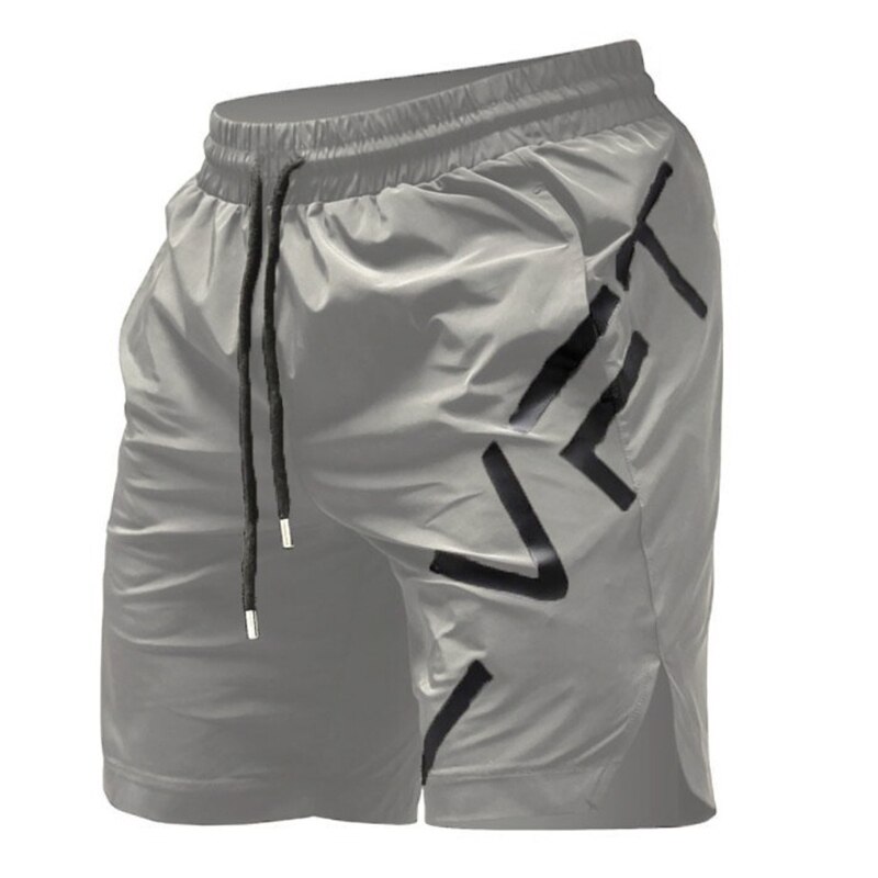 Zomer heren gym shorts merk slanke fitness bodybuilding korte broek heren shorts elastische taille sportkleding shorts: Grijs / Xxl