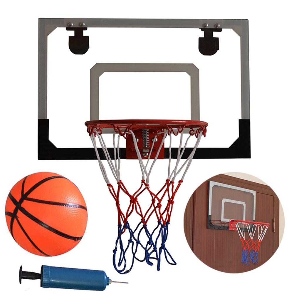 Gennemsigtig bagplade basketball bøjle sæt dør vægmonteret hængende basketball hoop hjemmebasket basketball træning tilbehør: Default Title