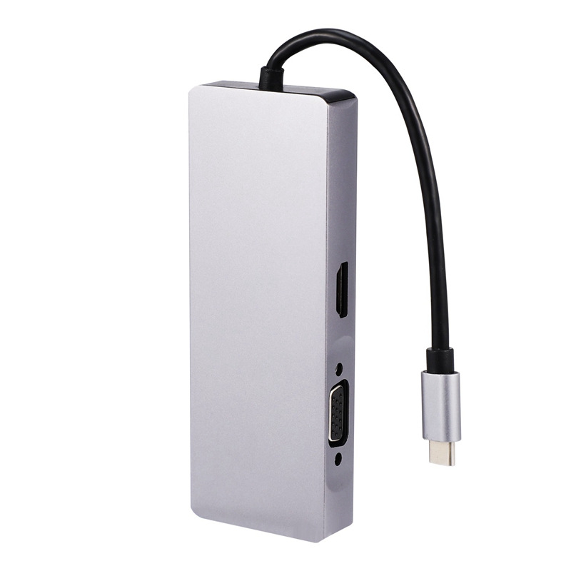 Dock 3.0 Usb Hub Type C Naar Hdmi 4K Vga Pd RJ45 Gigabit Lan Sd/Tf Card Hdmi hub Adapter Station Voor Mac Book Pro Samsung