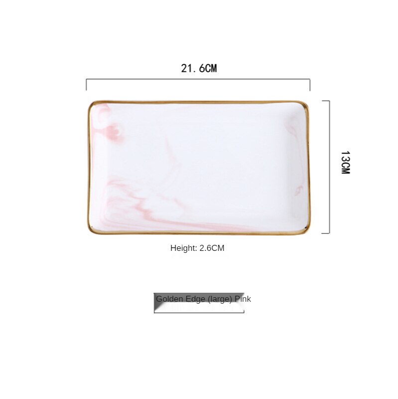 nordisch Marmor aufbringen Gold Ablage Keramik Schmuck Tablett Schlecht Dressing Tisch Tablett Kleinigkeiten Tablett Schlafzimmer Dekoration: Rose Gold
