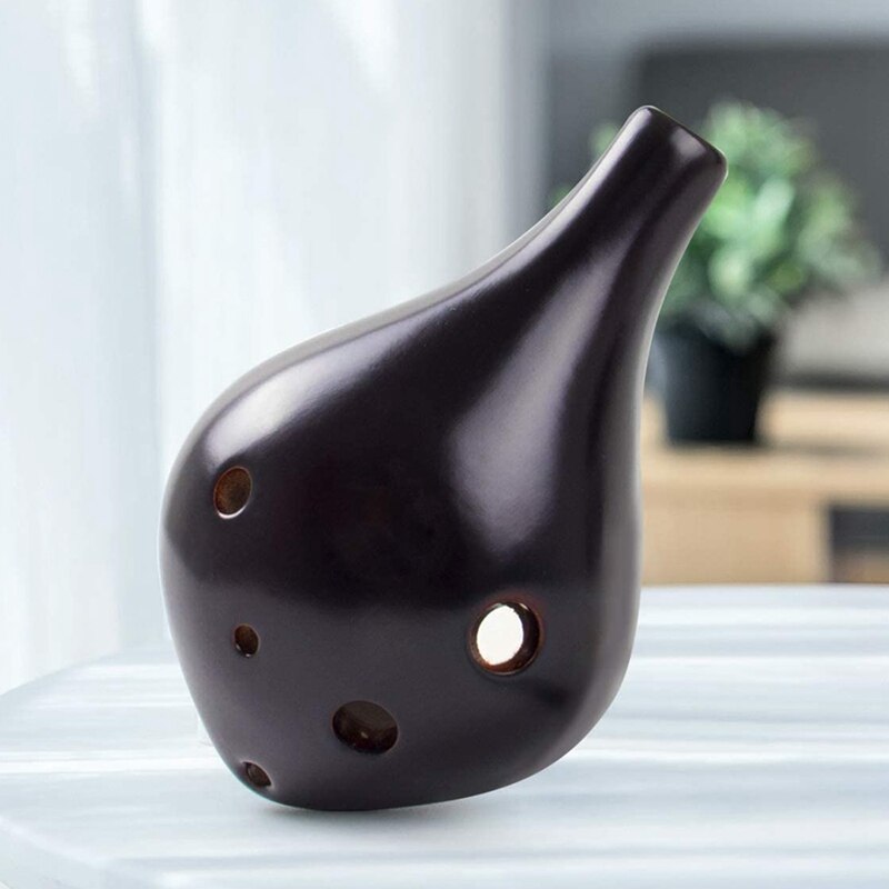 6 buche Ocarina di Ceramica contralto C Ocarina Flauto (collo cinghia cordone con corsa di colore)