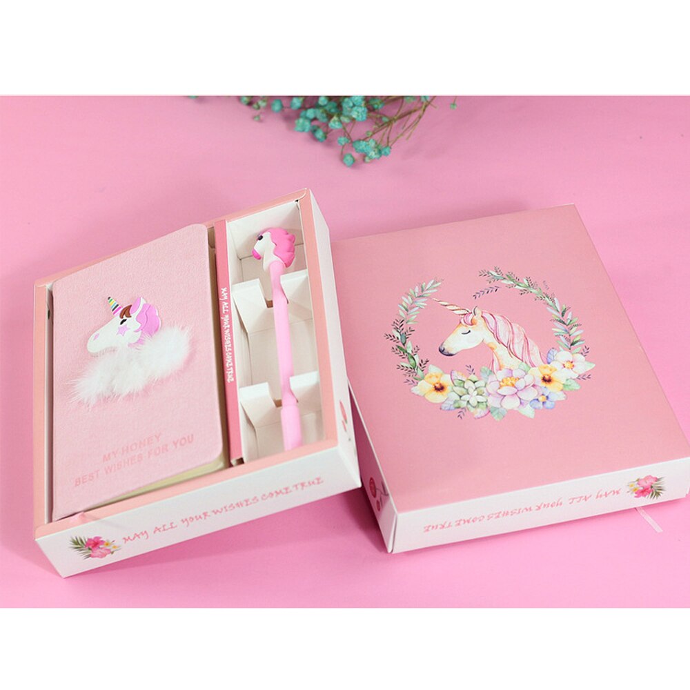 Cute Teenage Heart Bullet Journal Pink Girl Unicorn Notebook Blank Paper Notepad Box Planners Stationery School Supplies