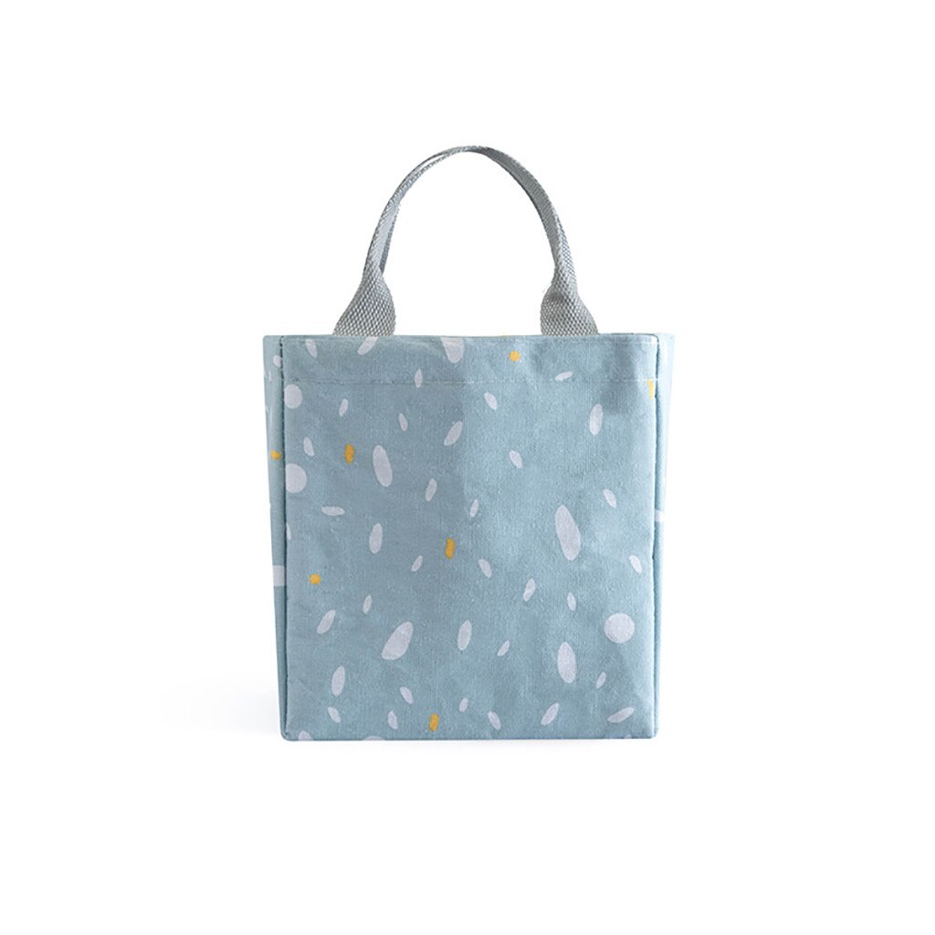 Food Storage Bag Lunch Bag Insulated Thermal Cold Picnic Carry Case Travel Working Bento Travel Necessary Picnic Handbag #0116: Blue