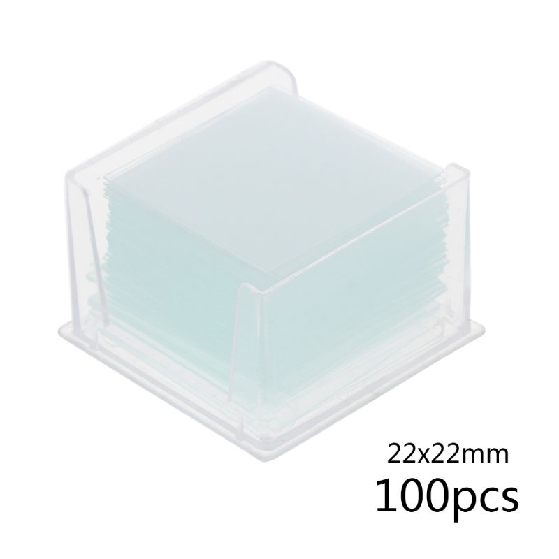 100 stk gennemsigtige firkantede glasglas dækglas dækglas til optisk mikroskopinstrument: 22
