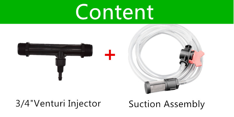3/4 pouces d'aspiration assembler et Venturi injecteur ensemble pour engrais liquide connecteur Agriculture jardin eau Tube J107